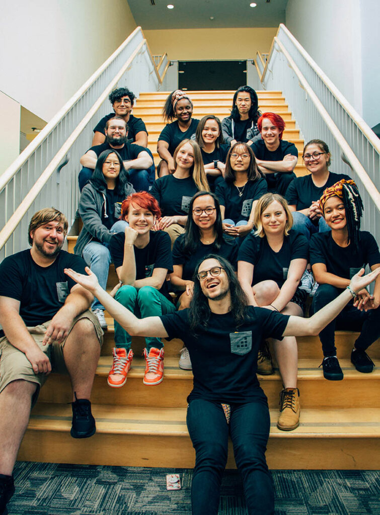 commonvision student staff on steps in The Commons