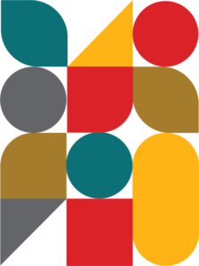 Stylized shapes in the UMBC color palette